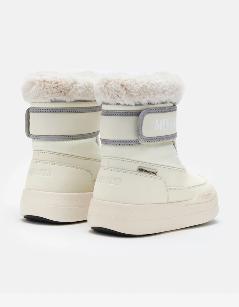 Moon Boot Girls JR Park Strap Boots in Ivory