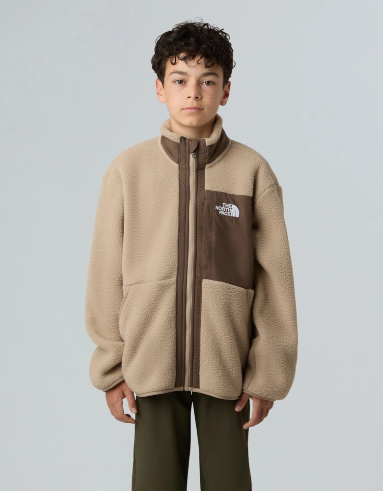 Boys Yumiori Full Zip Jacket in Beige