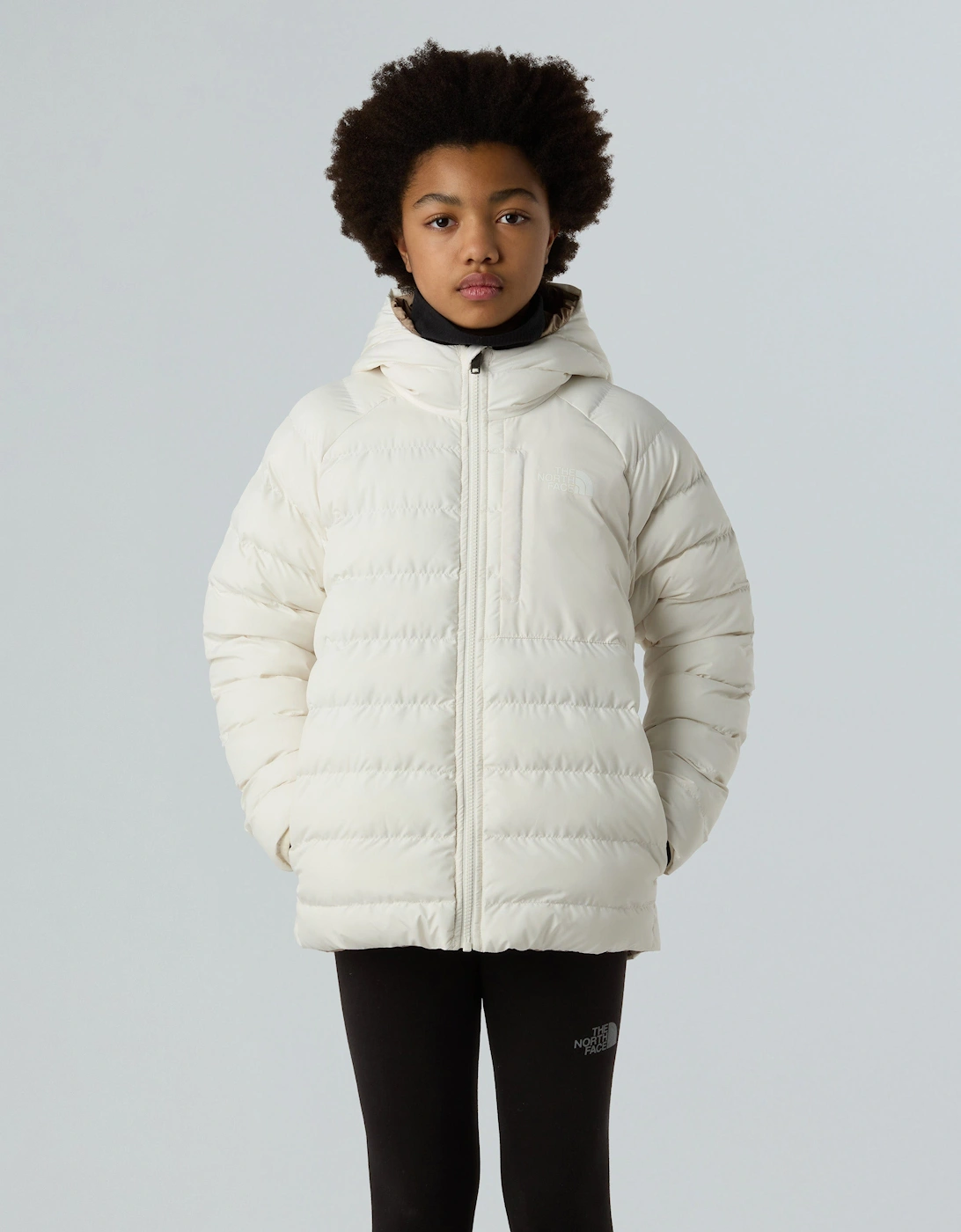 Girls Reversible Perrito Hooded Jacket in White