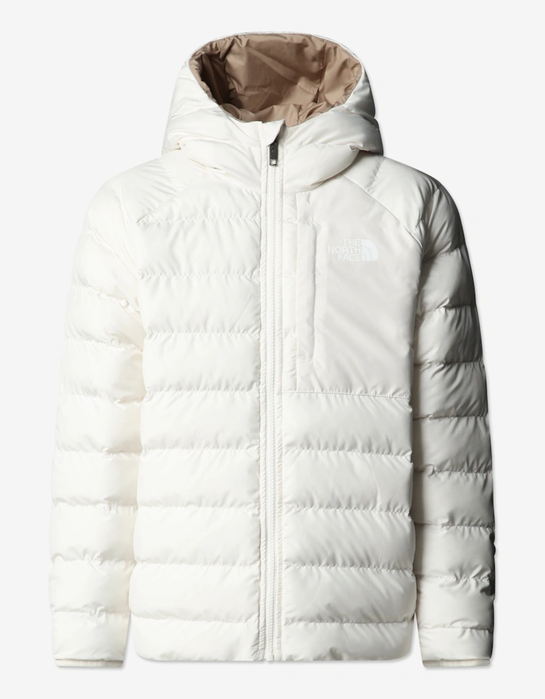 Girls Reversible Perrito Hooded Jacket in White