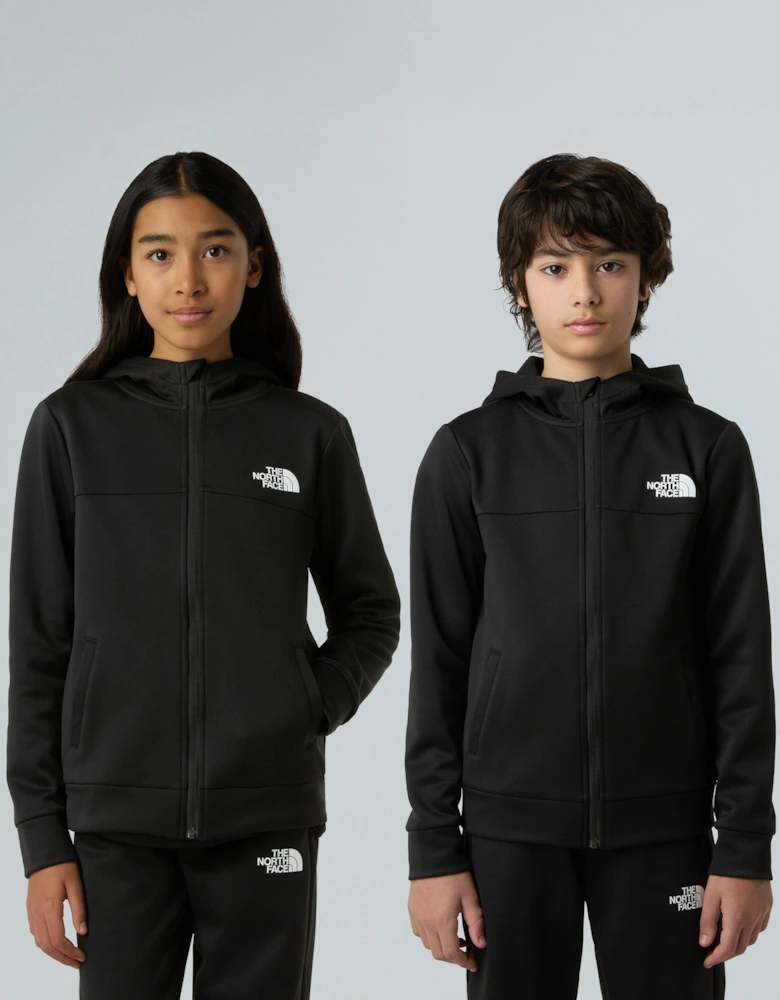 Kids Reaxion Full Zip Hoodie in Black