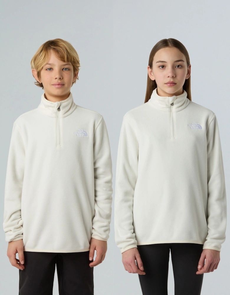 Kids Glacier 1/4 Zip Pullover in White