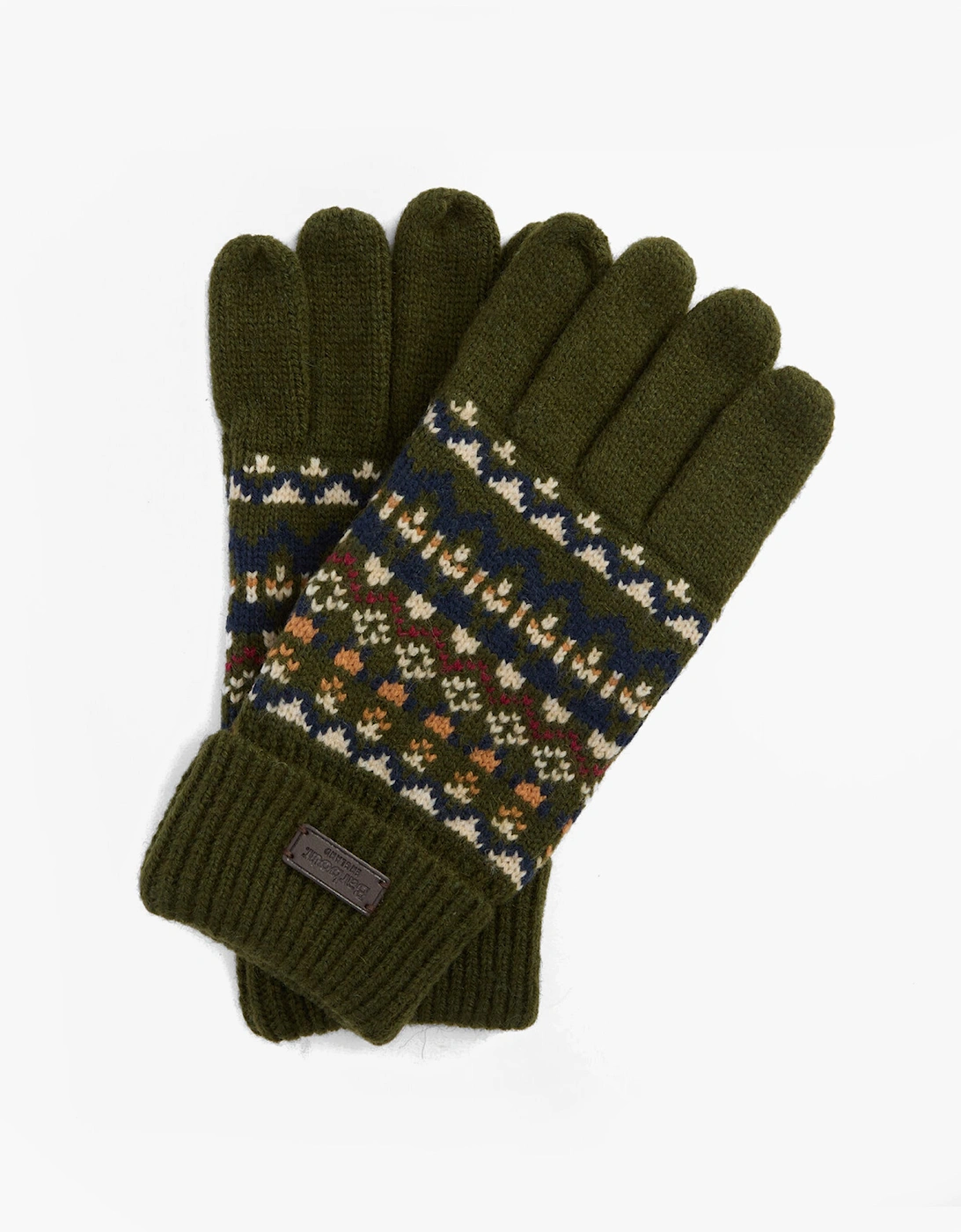 MARLOW FAIR ISLE KNITTED Mens Gloves Olive, 4 of 3