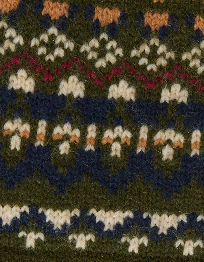 MARLOW FAIR ISLE KNITTED Mens Gloves Olive