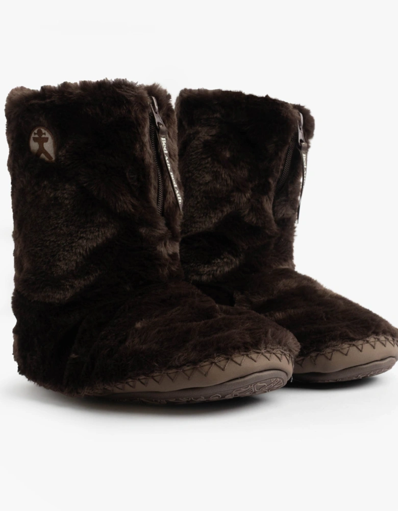 MARILYN Womens Slipper Boots Dark Chocolate