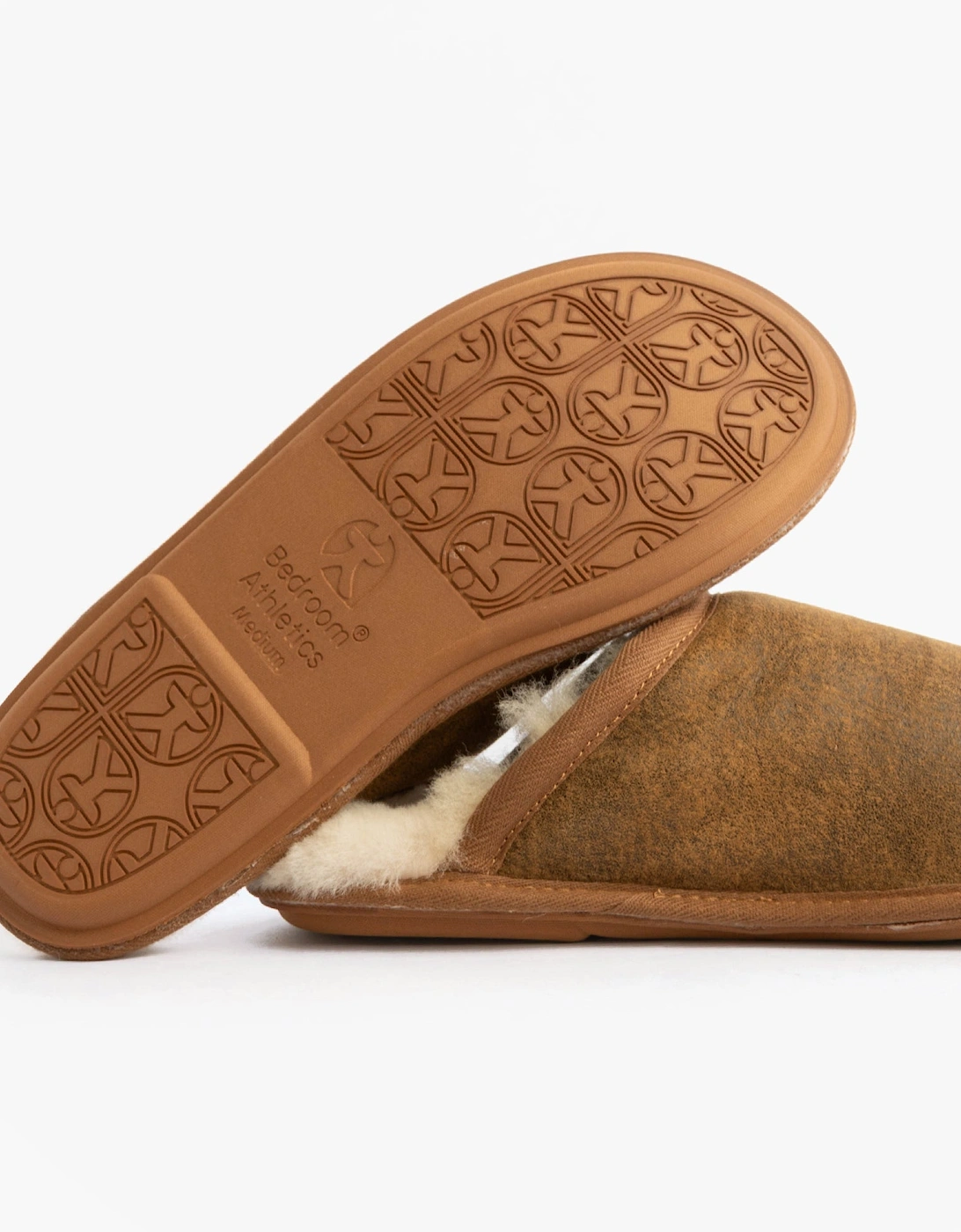 KIEFER Mens Mule Slippers Distressed Coffee