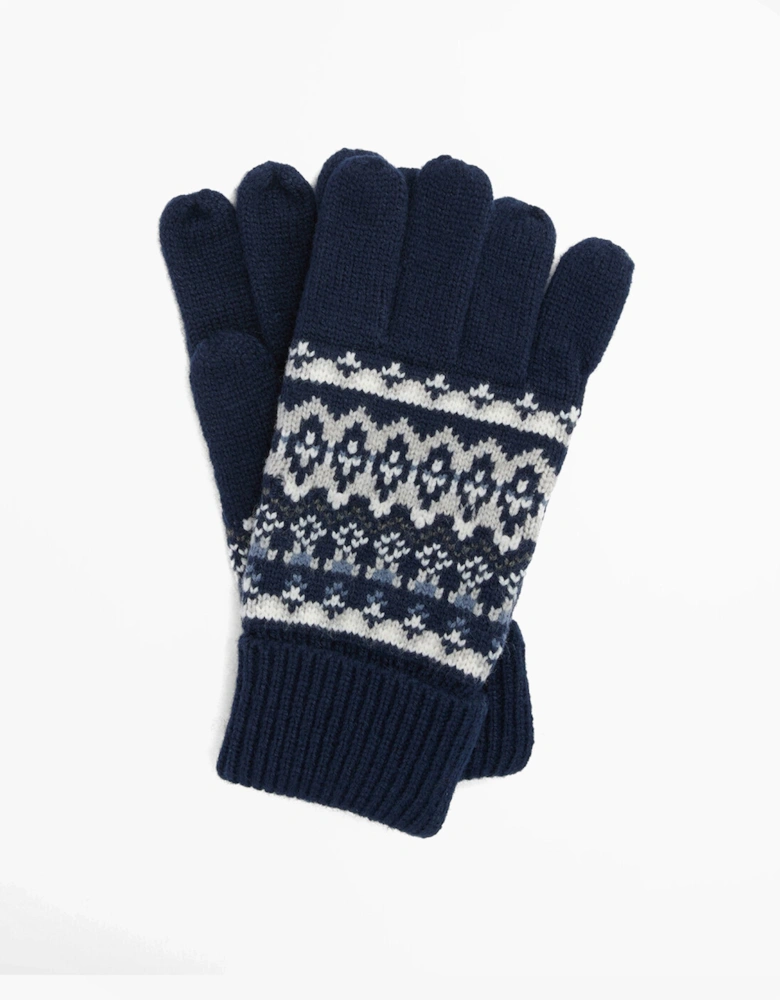 MARLOW FAIR ISLE KNITTED Mens Gloves Navy
