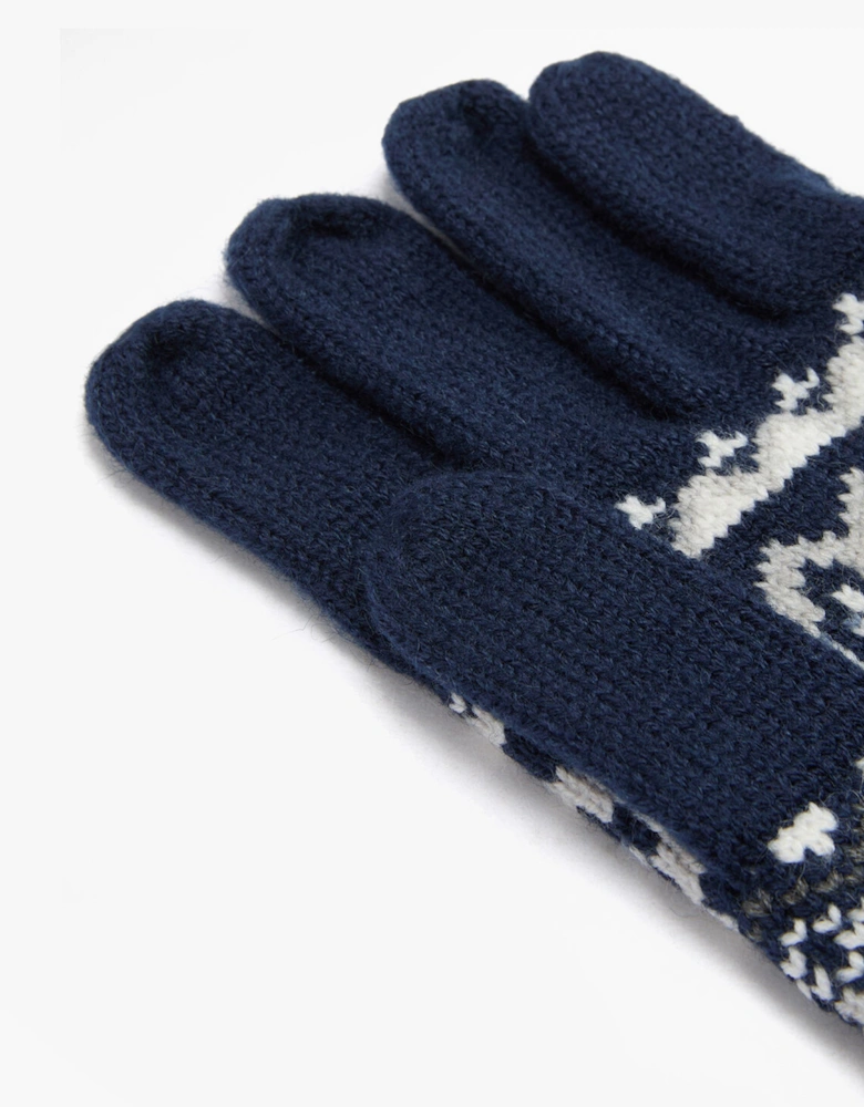 MARLOW FAIR ISLE KNITTED Mens Gloves Navy