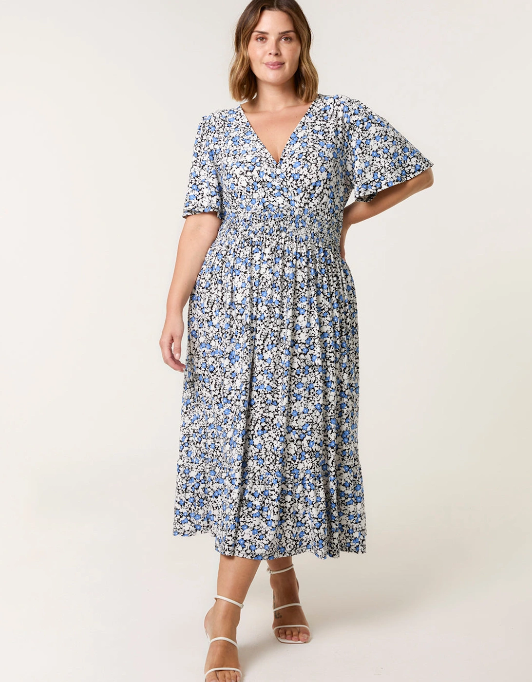 Blue Curve Wrap Front Dress, 2 of 1