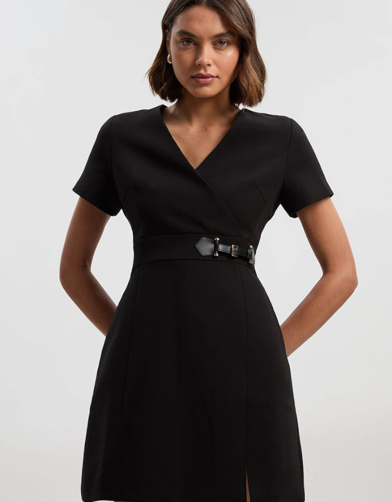 Tall Compact Essential Tab Waist Mini Dress