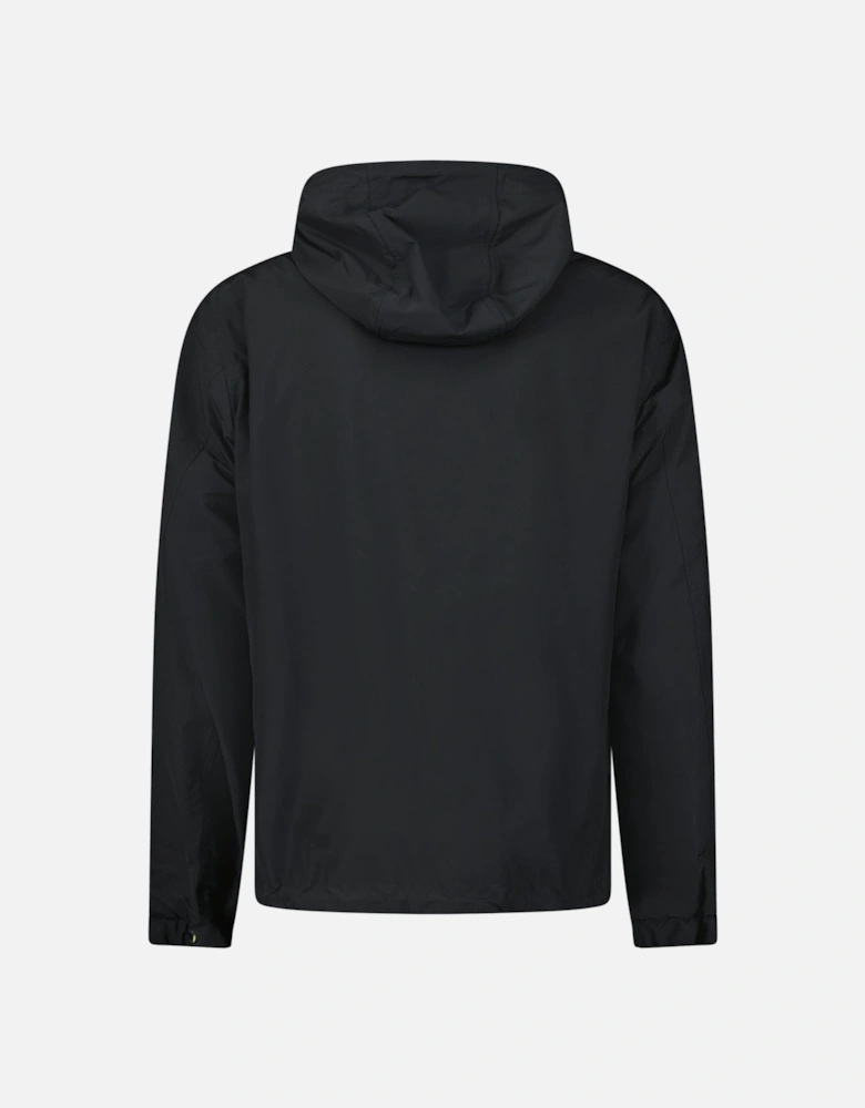 'Stanford' Zip-Up Check Reversible Hooded Jacket Black & Check