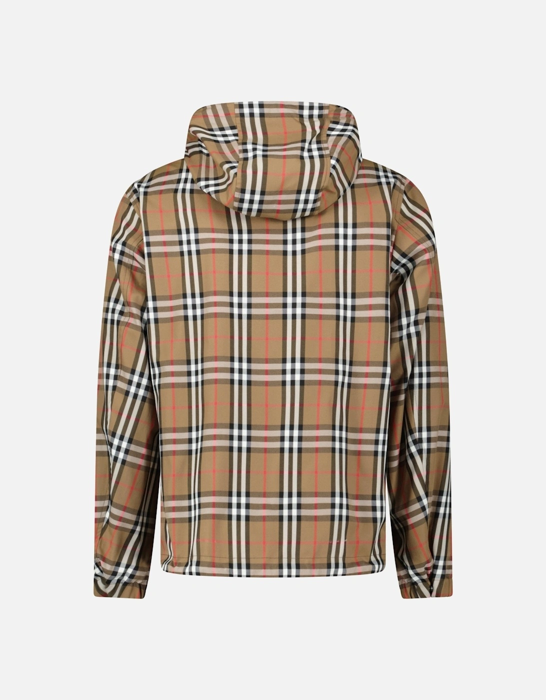 'Stanford' Zip-Up Check Reversible Hooded Jacket Black & Check