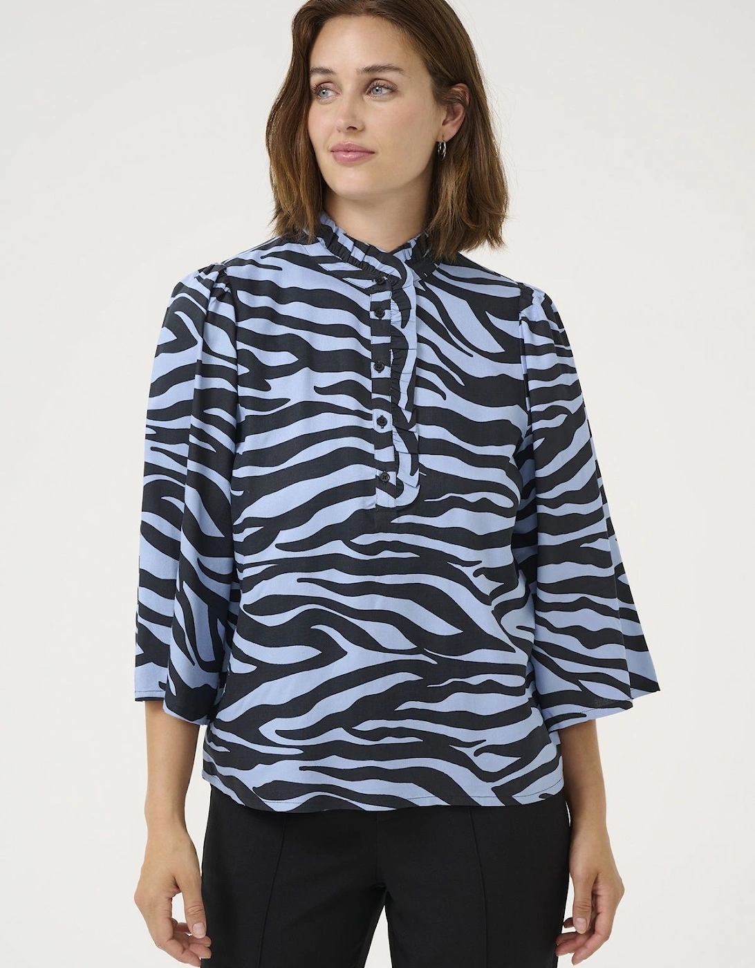 KAolga 3/4 Sleeve Animal Print Blouse, 2 of 1
