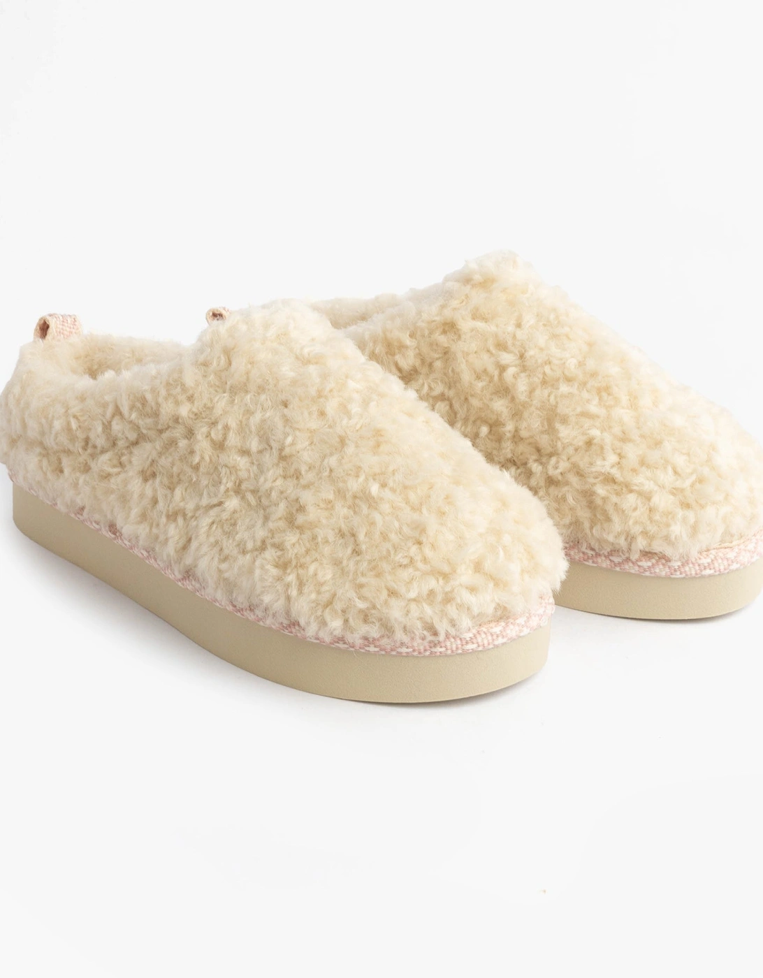 ALICIA Womens Mule Slippers Cream