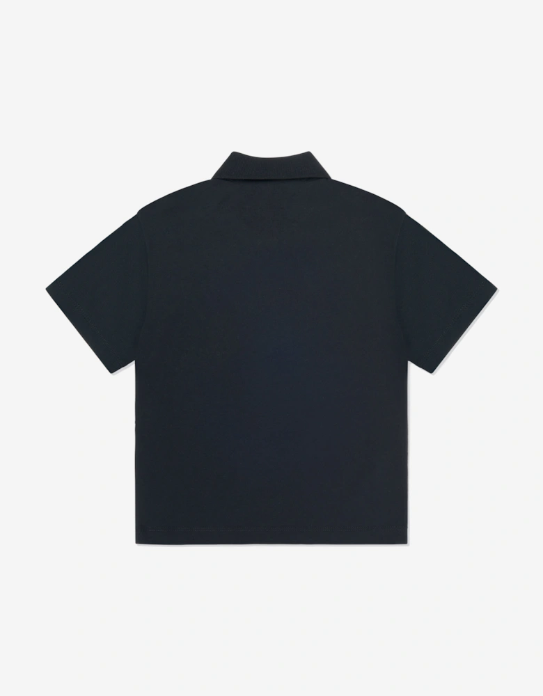 Boys Logo Pocket Polo Shirt in Navy