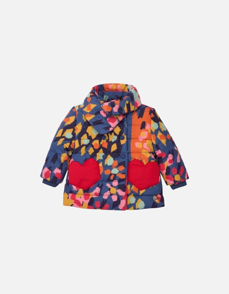 Girls Multicoloured Padded Coat
