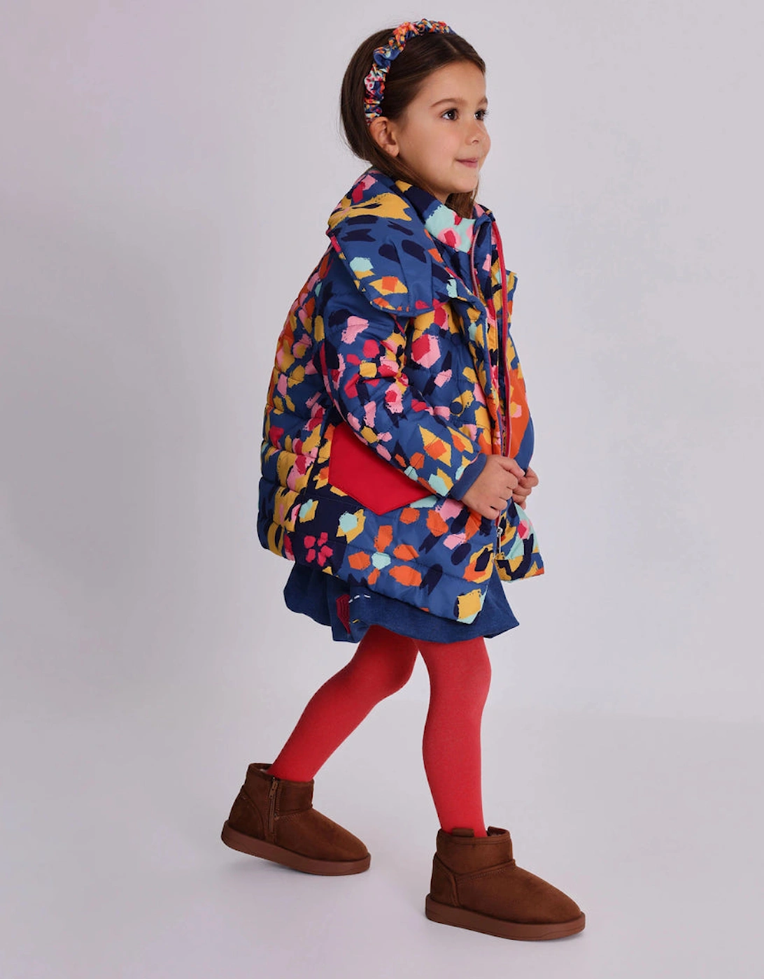Girls Multicoloured Padded Coat