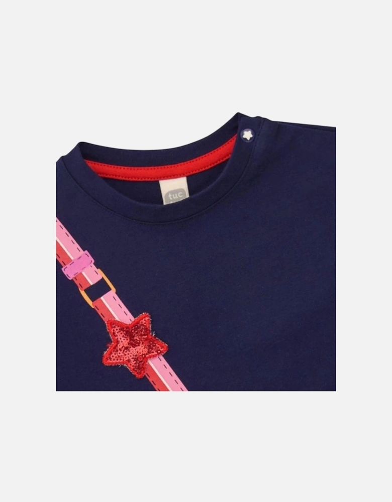 Girls Navy Multicoloured Legging Set