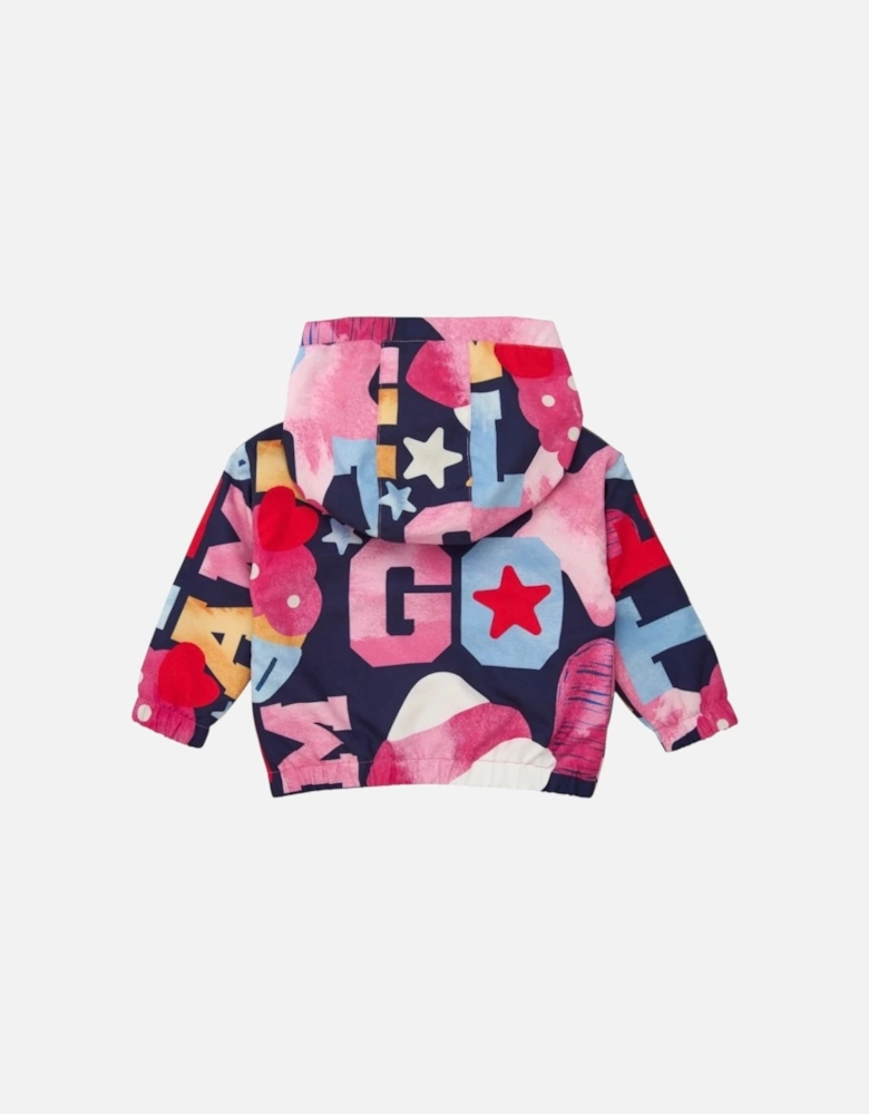 Girls Multicoloured Soft Windbreaker Jacket