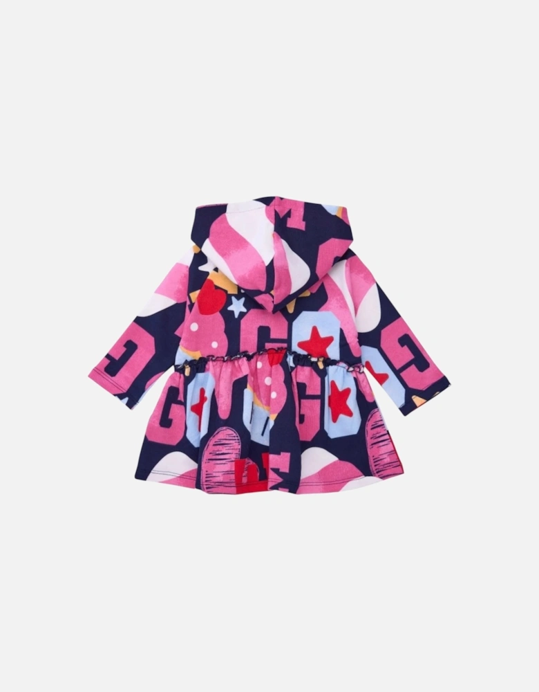 Girls Multicoloured Hooded Dress