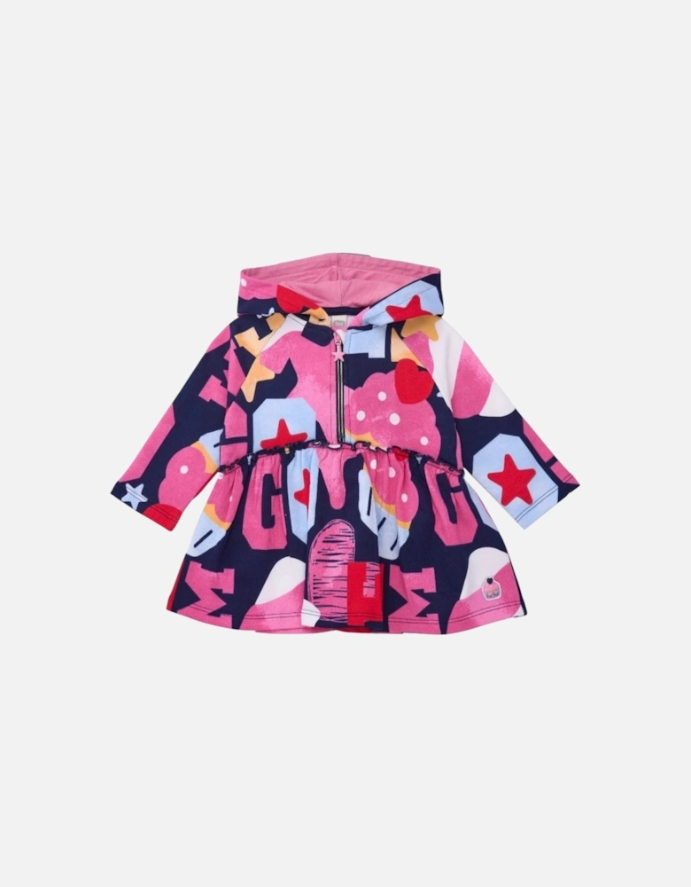 Girls Multicoloured Hooded Dress