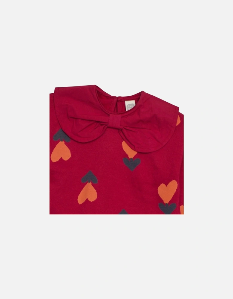 Girls Red Collared Jumper Legging Set