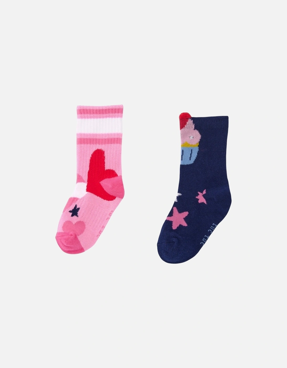 Girls Multicoloured 2 Pack Socks, 5 of 4
