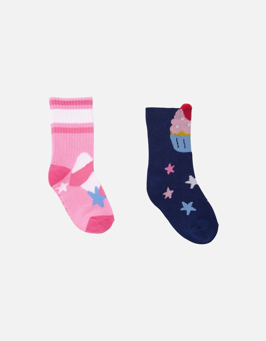 Girls Multicoloured 2 Pack Socks