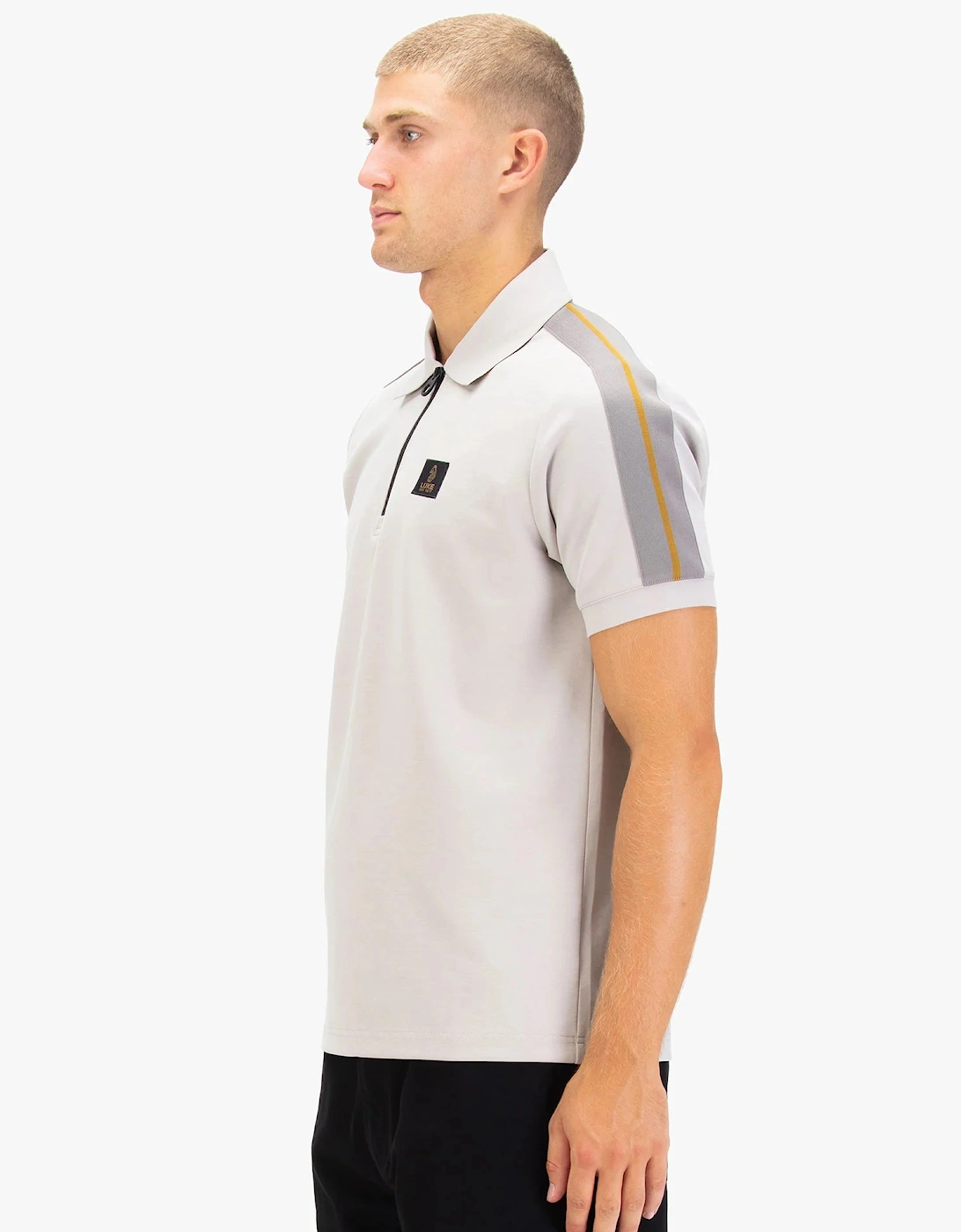 Luke1977 Caltech 1000 Zip Polo Shirt - Cement Concrete