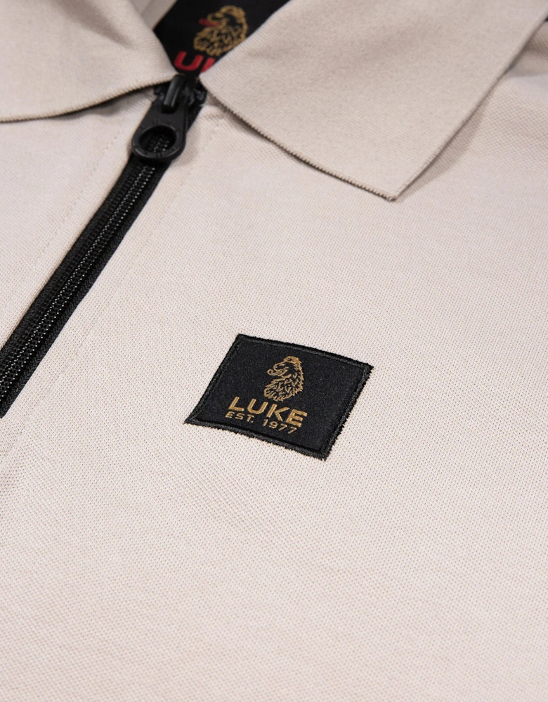 Luke1977 Caltech 1000 Zip Polo Shirt - Cement Concrete