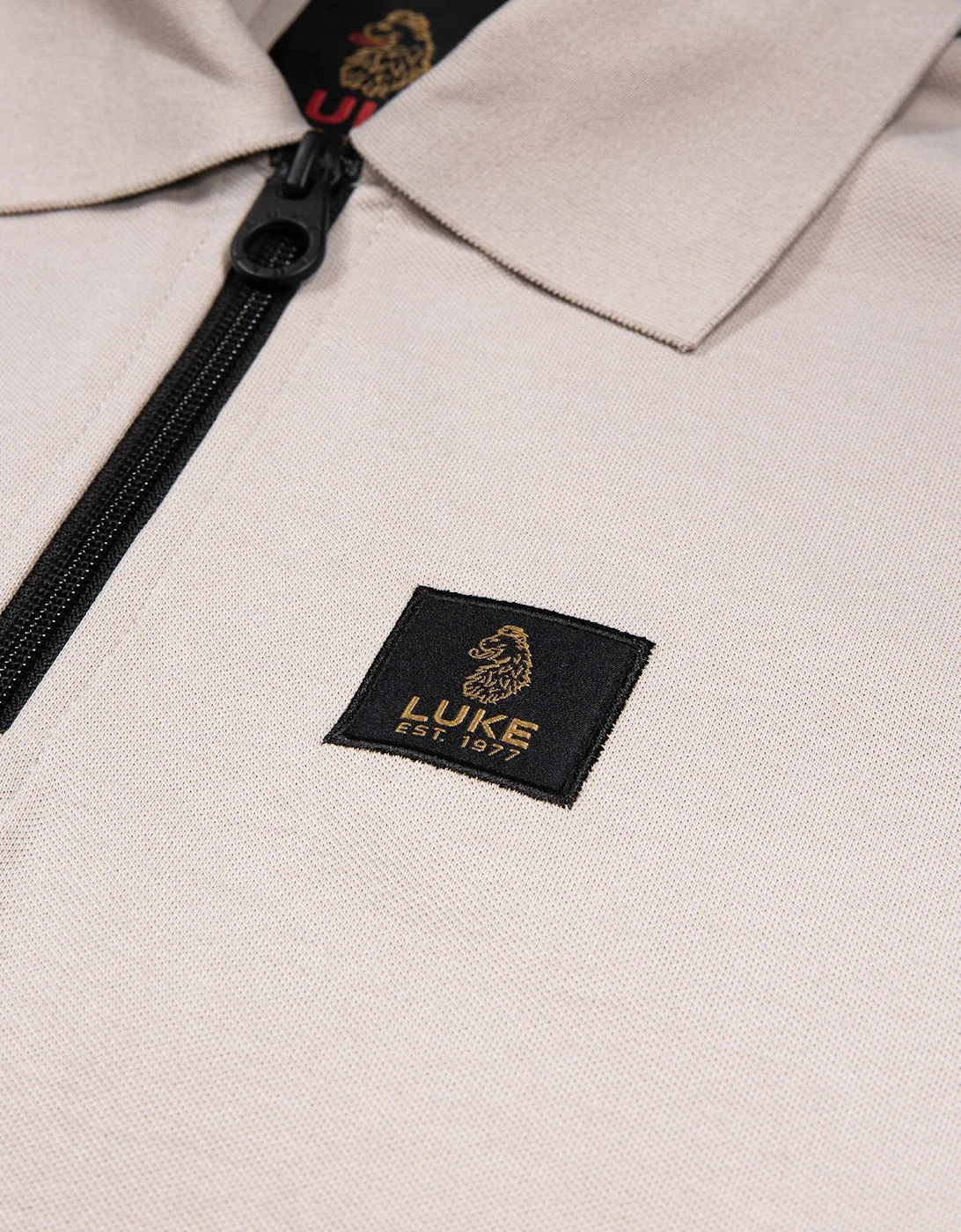Luke1977 Caltech 1000 Zip Polo Shirt - Cement Concrete