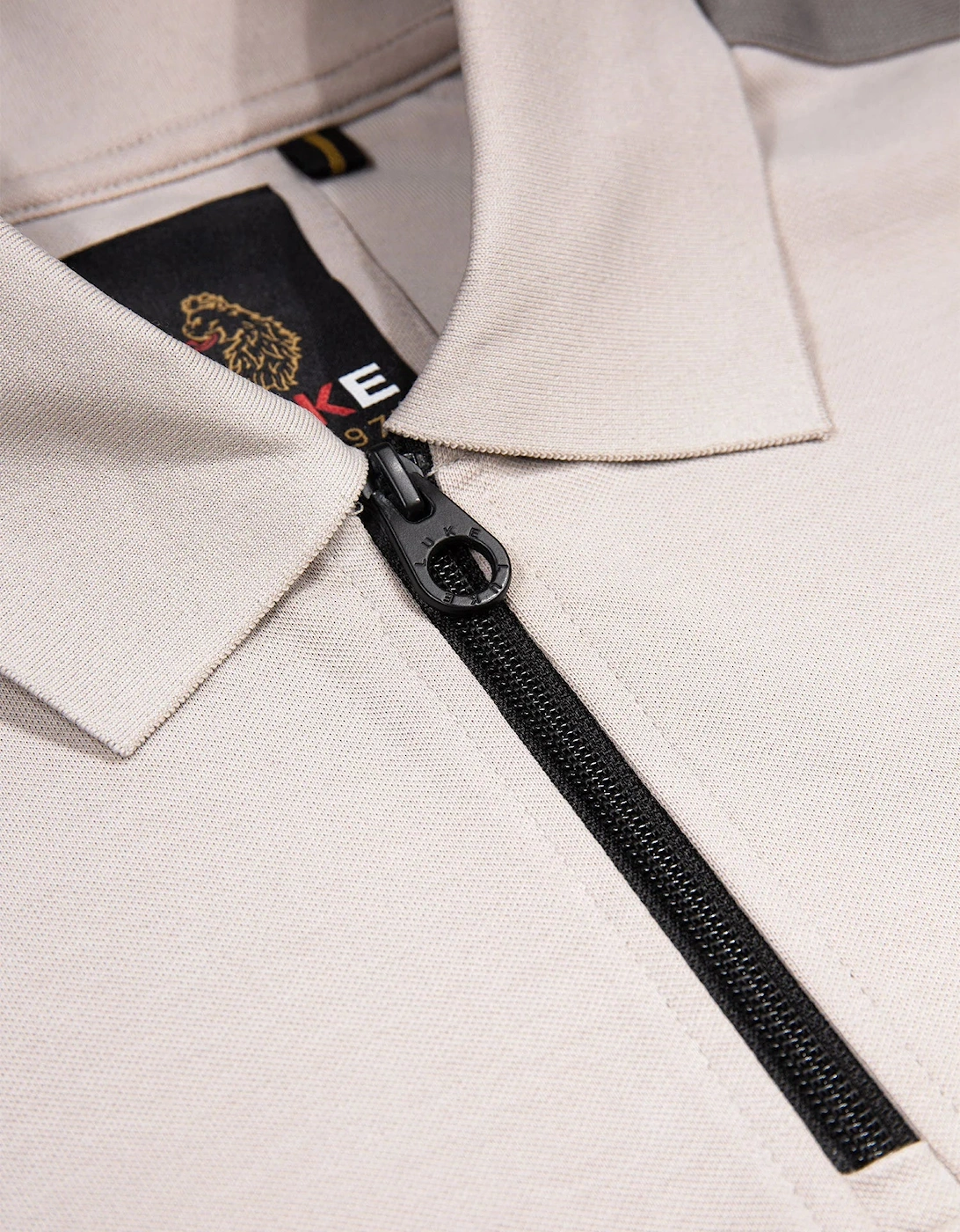 Luke1977 Caltech 1000 Zip Polo Shirt - Cement Concrete