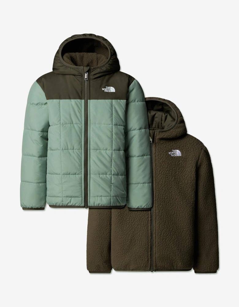 Kids Reversible Shasta Hooded Jacket in Green