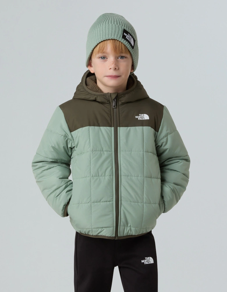 Kids Reversible Shasta Hooded Jacket in Green