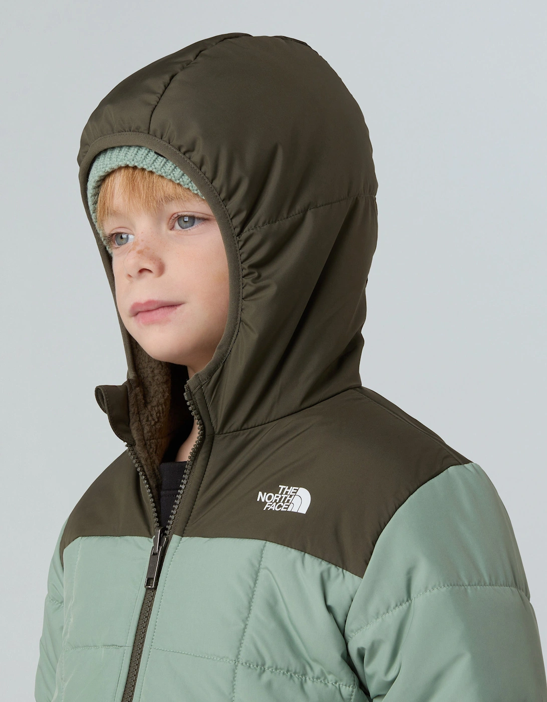 Kids Reversible Shasta Hooded Jacket in Green