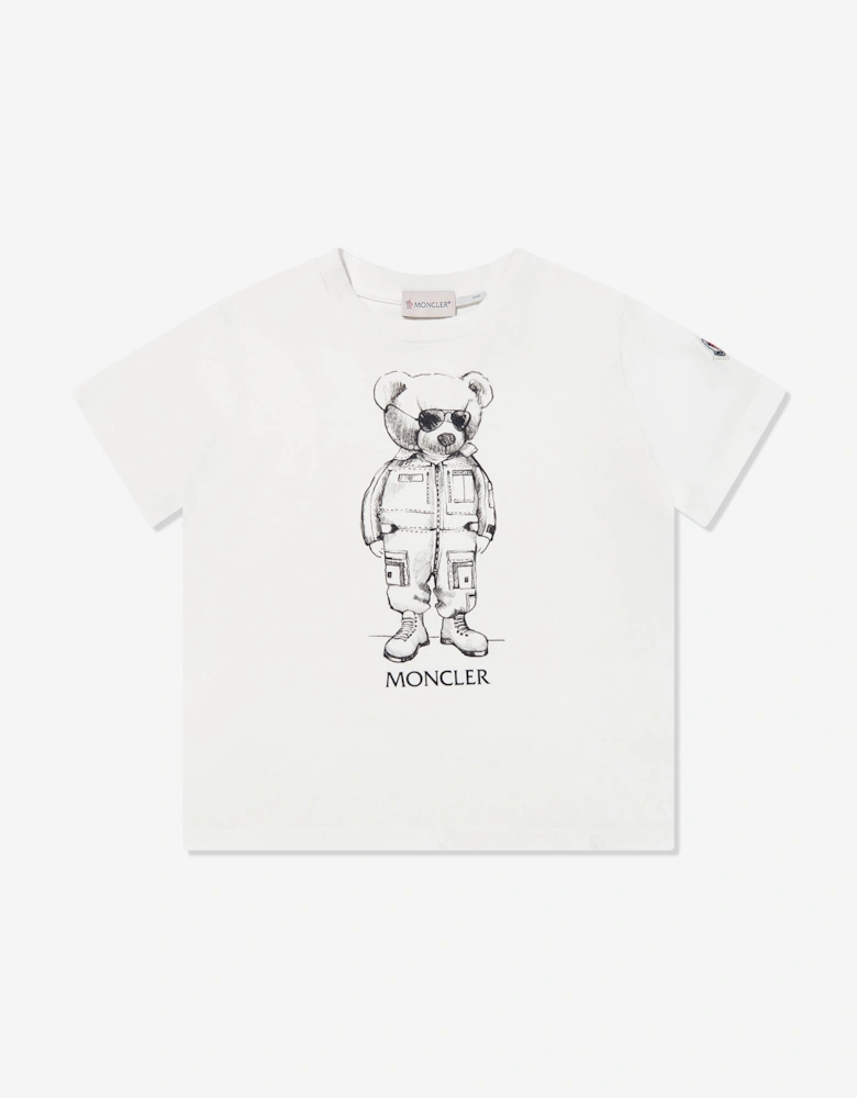 Enfant Boys Bear Print T-Shirt in Ivory