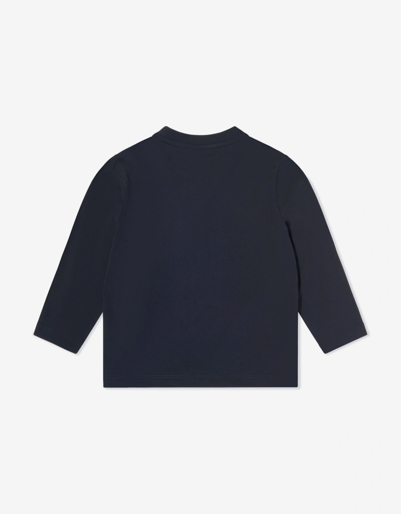 Boys Long Sleeve Logo T-Shirt in Navy