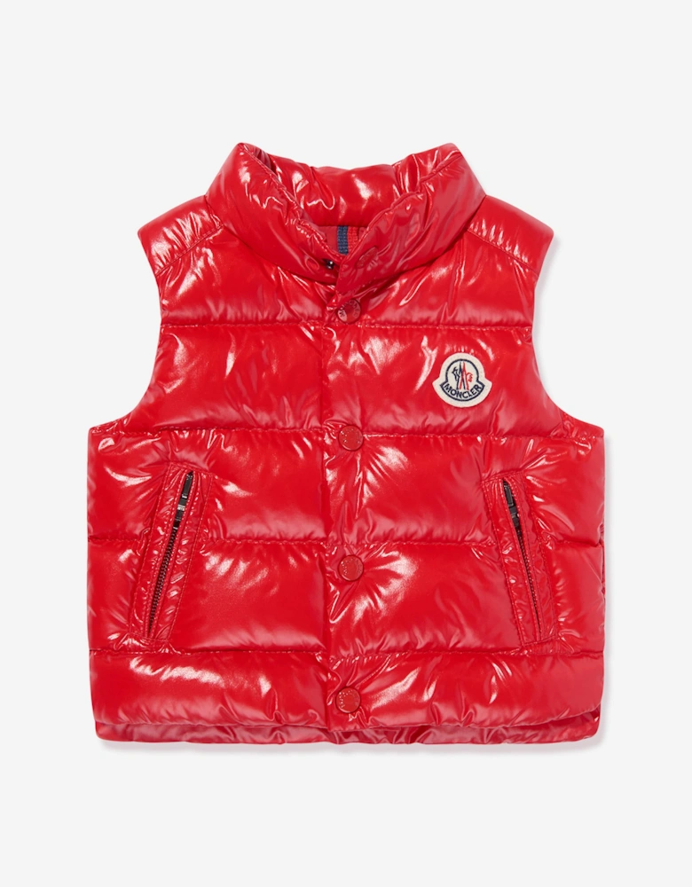 Enfant Baby Boys Bernard Down Padded Gilet in Red
