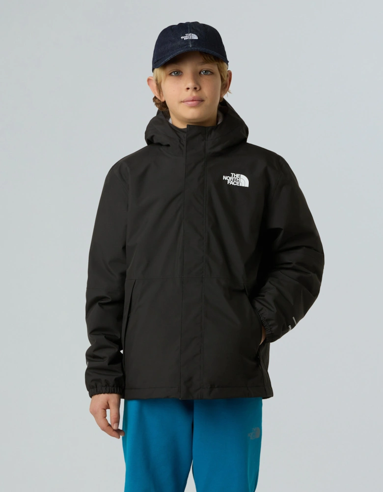 Boys Warm Antora Rain Jacket in Black