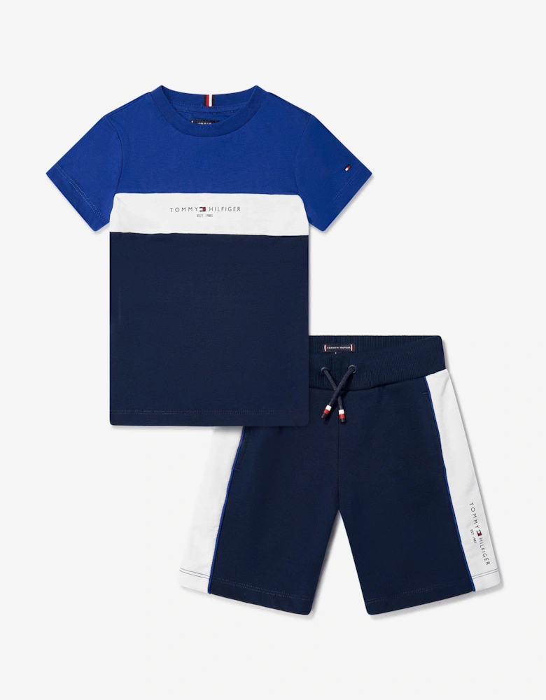 Boys Colourblock Short Set in Blue