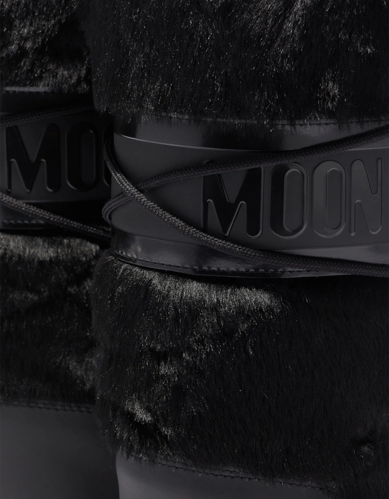Moon Boot Kids Icon Faux Fur Boots in Black