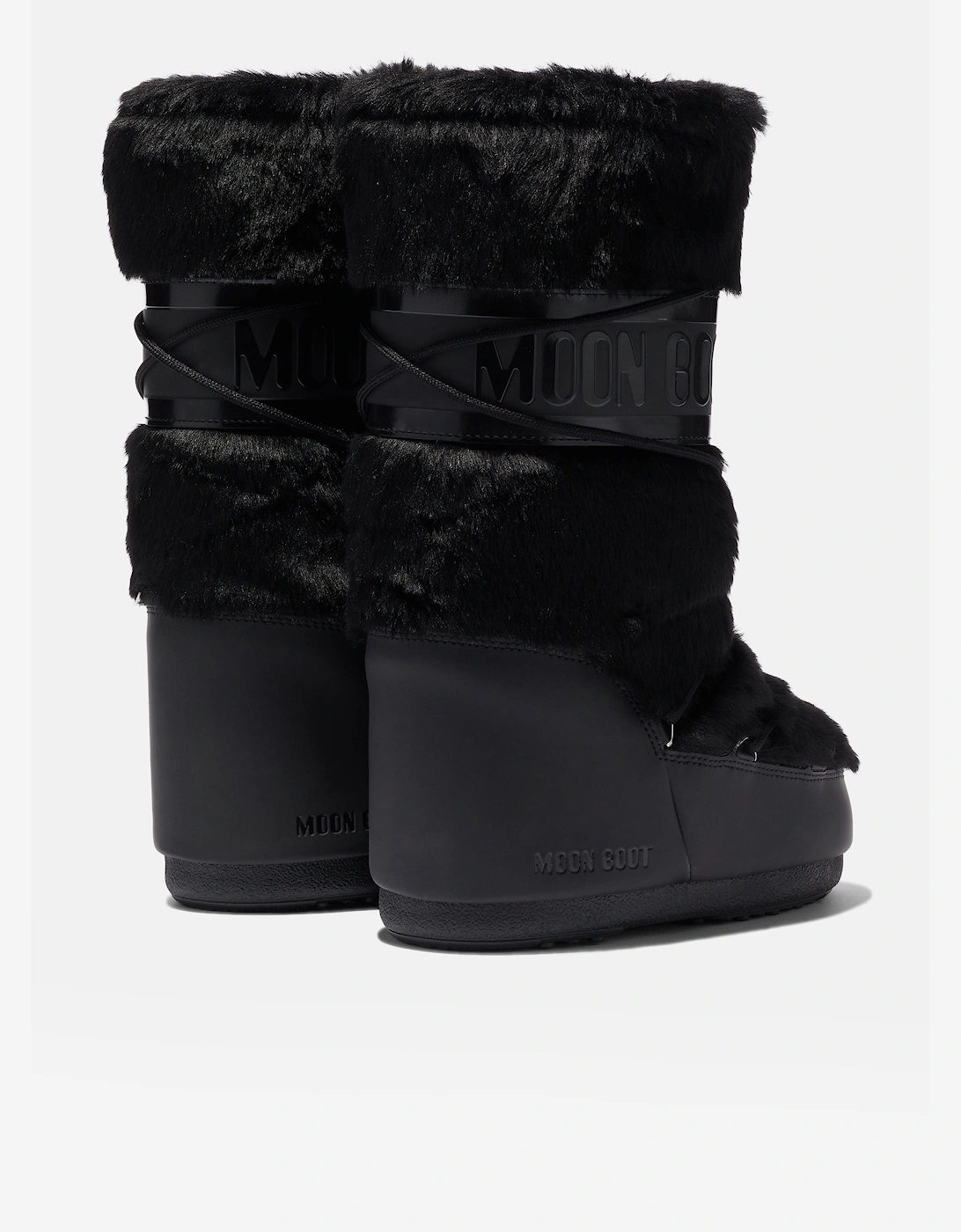 Moon Boot Kids Icon Faux Fur Boots in Black