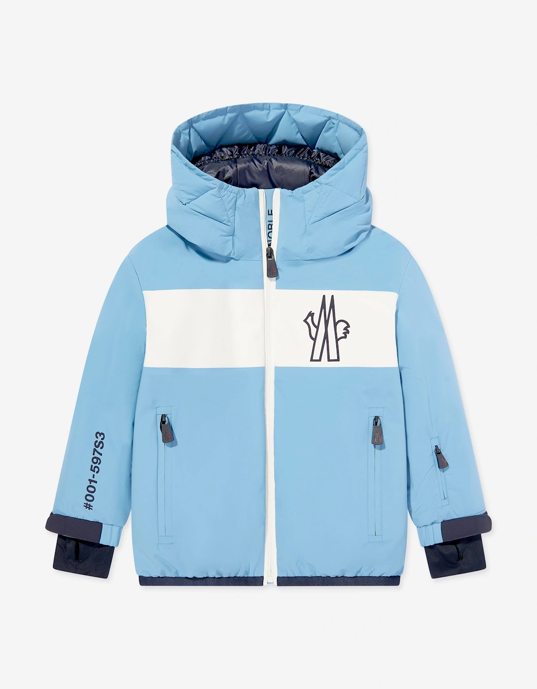 Girl's Moncler Enfant Kids Grenoble Brech Down Padded Jacket in Blue - Size: 10 years