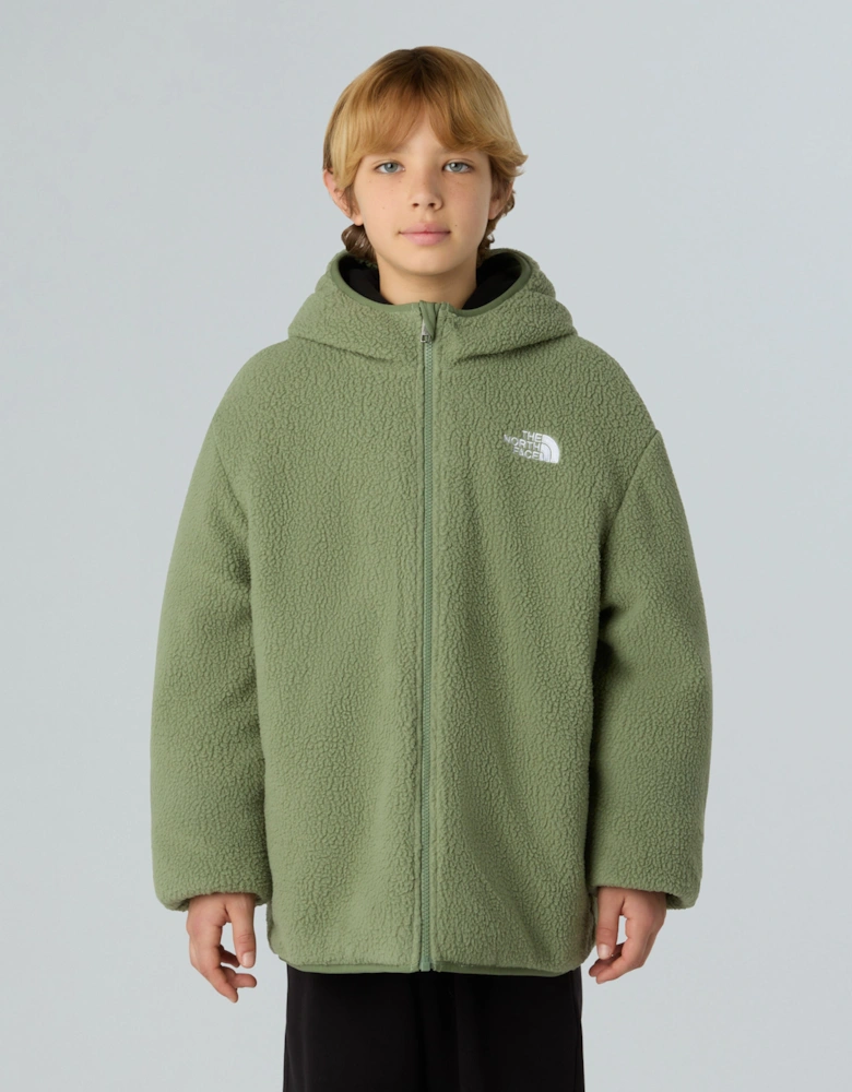 Boys Reversible Shasta Hooded Jacket in Green