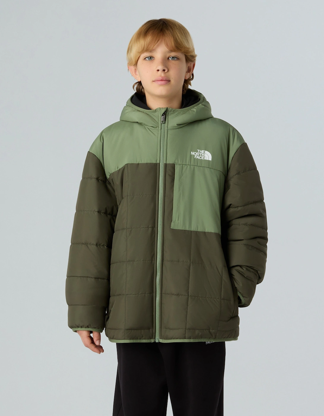 Boys Reversible Shasta Hooded Jacket in Green