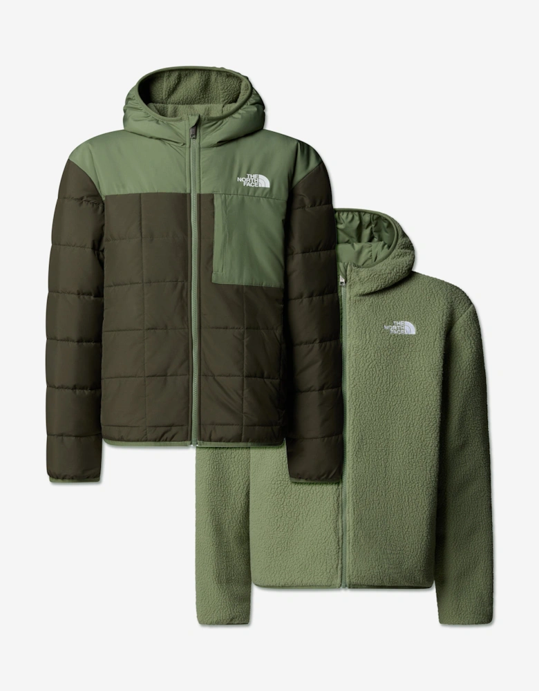 Boys Reversible Shasta Hooded Jacket in Green