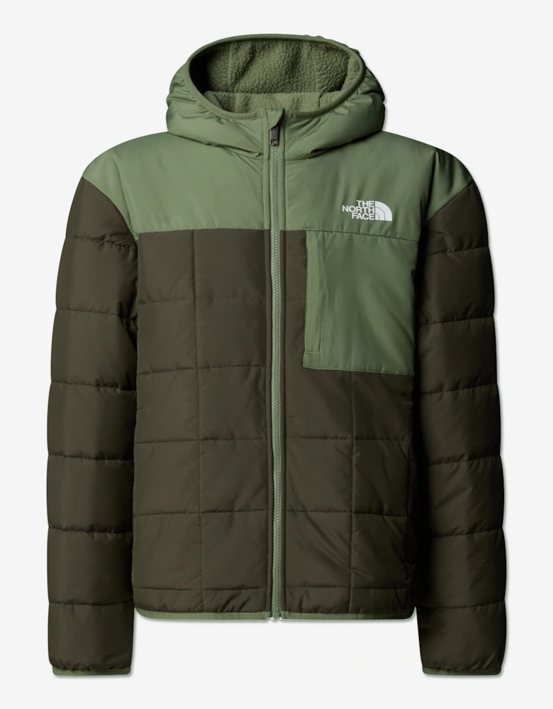 Boys Reversible Shasta Hooded Jacket in Green