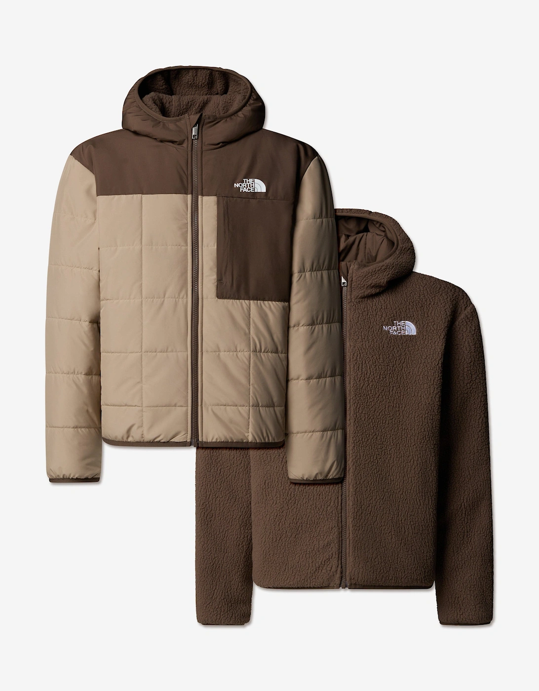 Boy's The North Face Boys Reversible Shasta Hooded Jacket in Beige - Cream - Size: XS 6 yrs