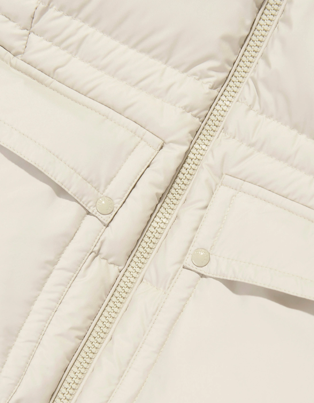 Enfant Girls Irma Down Long Parka Coat in Ivory