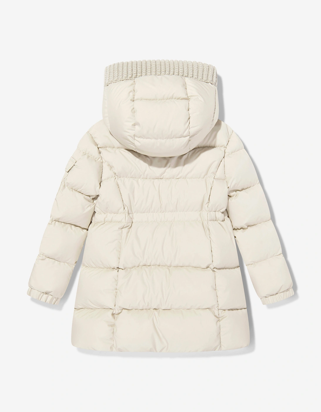 Enfant Girls Irma Down Long Parka Coat in Ivory